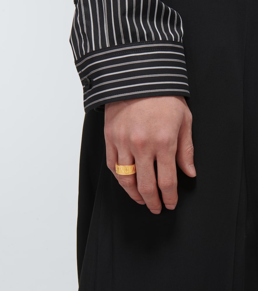 関税込【BALENCIAGA】 SOLID 2.0 RING Gold Balenciaga Utility 2.0 Silver-Tone Ring | Smart Closet