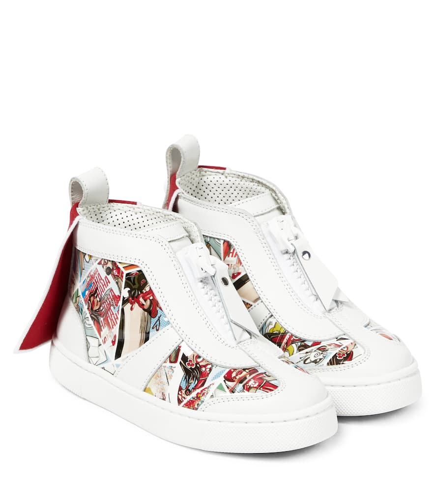 Christian Louboutin Kids Super Loubi printed leather sneakers
