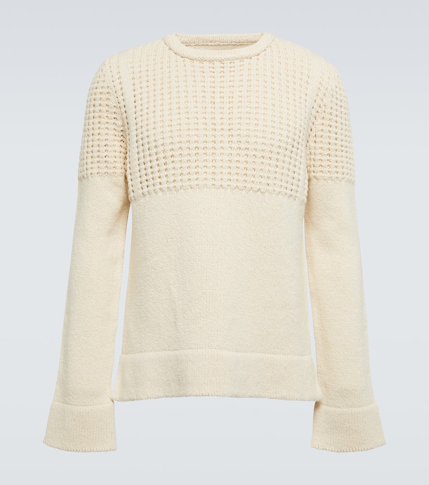 Shop Jil Sander Cotton And Wool Sweater In Cloud