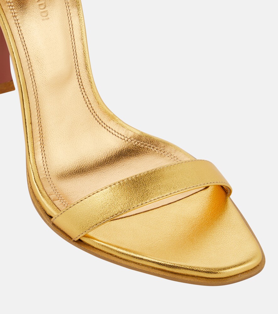  Amina Muaddi Amina Muaddi Kim Metallic Leather Sandals 