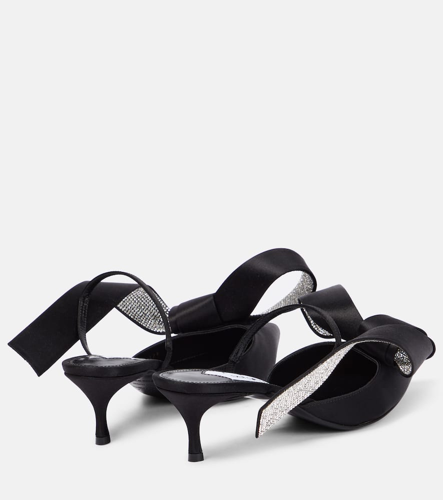 Shop Area X Sergio Rossi Marquise Crystal-embellished Sandals In Nero