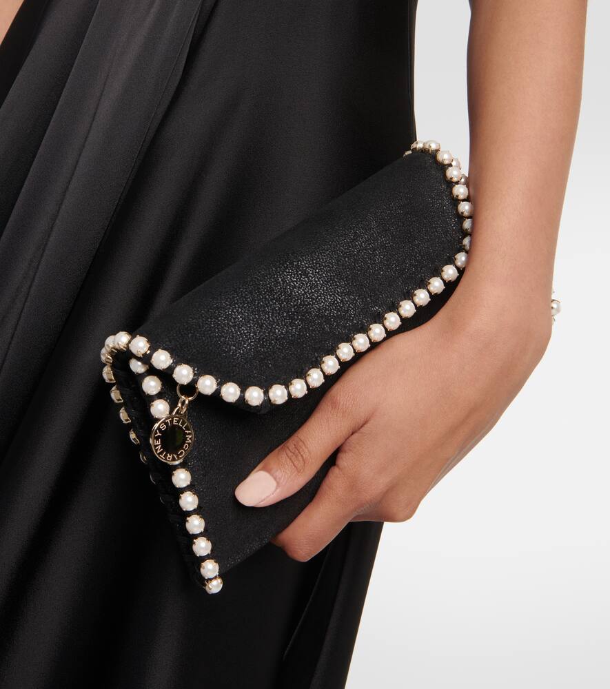 Stella Mccartney Falabella Embellished Clutch Bag In Black