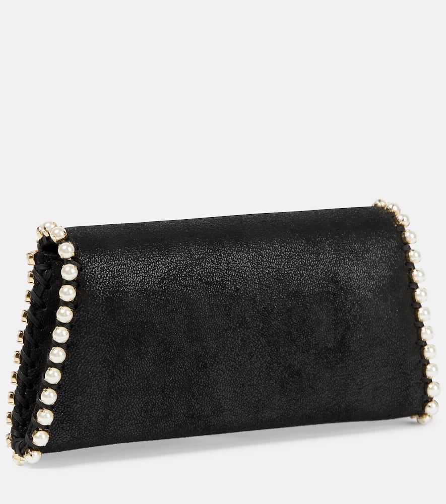 Stella Mccartney Falabella Embellished Clutch Bag In Black