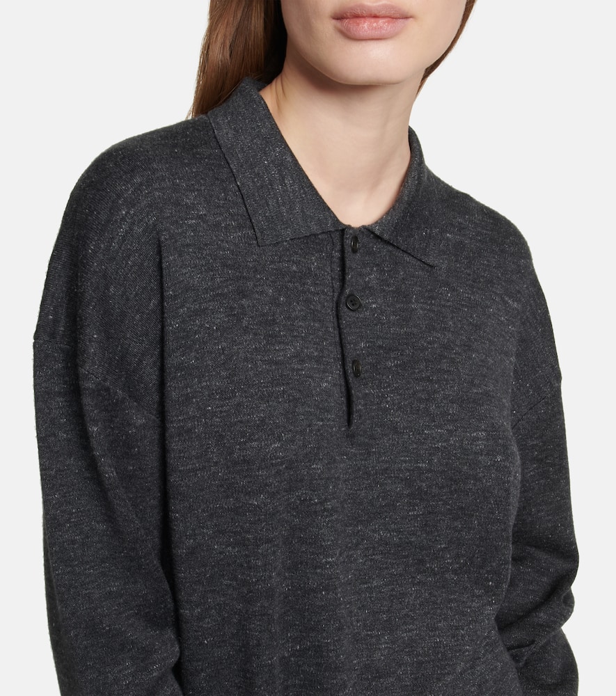 Shop The Row Cashmere-blend Polo Top In Grey