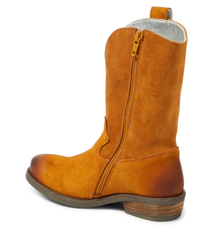 MONNALISA STUDDED SUEDE COWBOY BOOTS