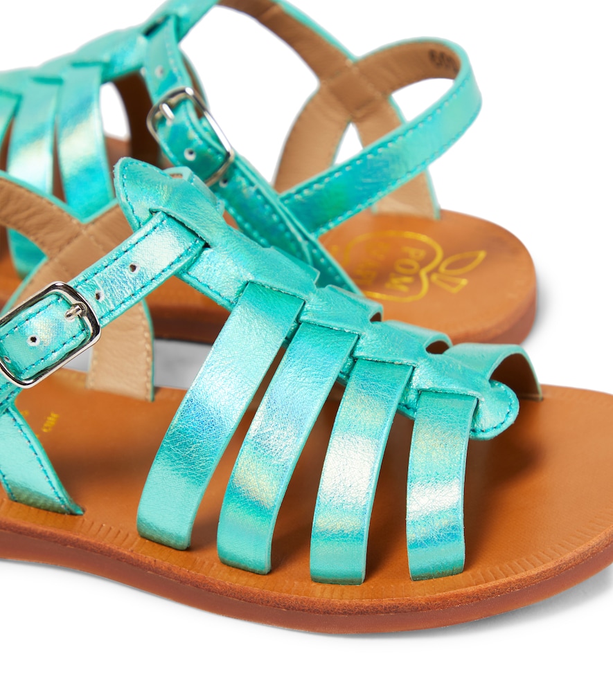  Pom D'api Pom D'api Sandalen Plagette Strap Aus Metallic-leder 