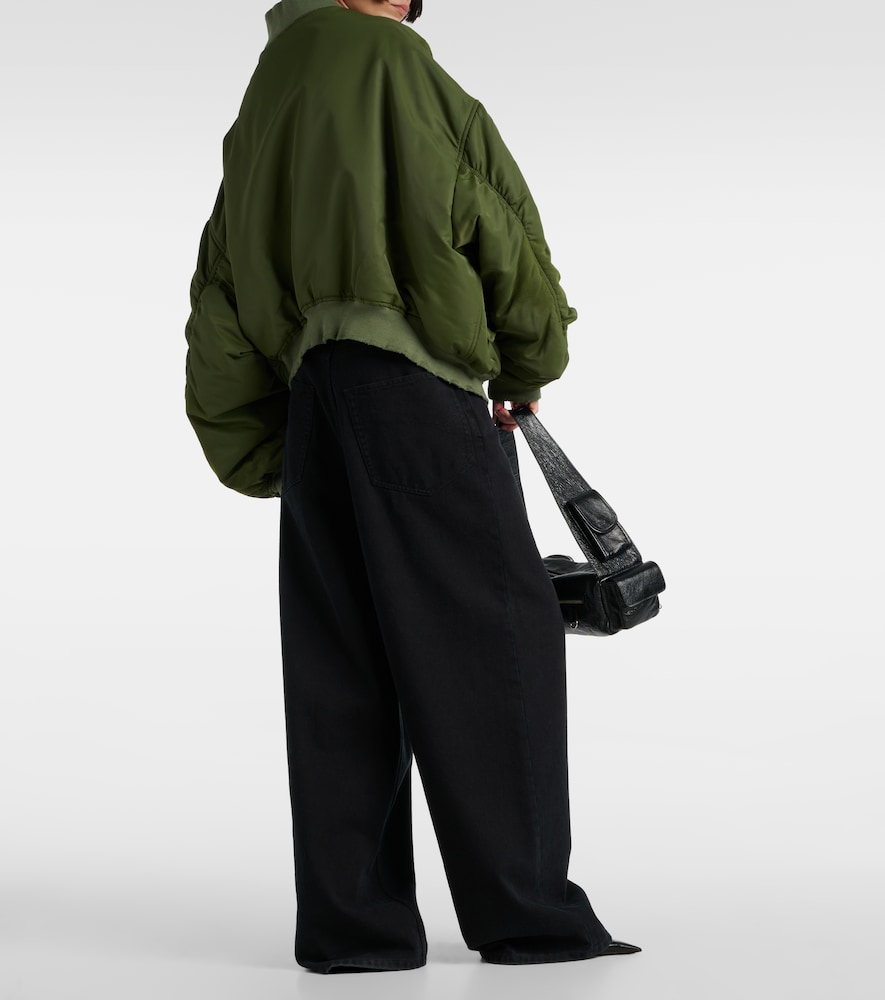  Balenciaga Balenciaga Off Shoulder Technical Bomber Jacket 
