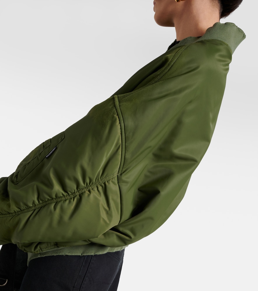  Balenciaga Balenciaga Off Shoulder Technical Bomber Jacket 
