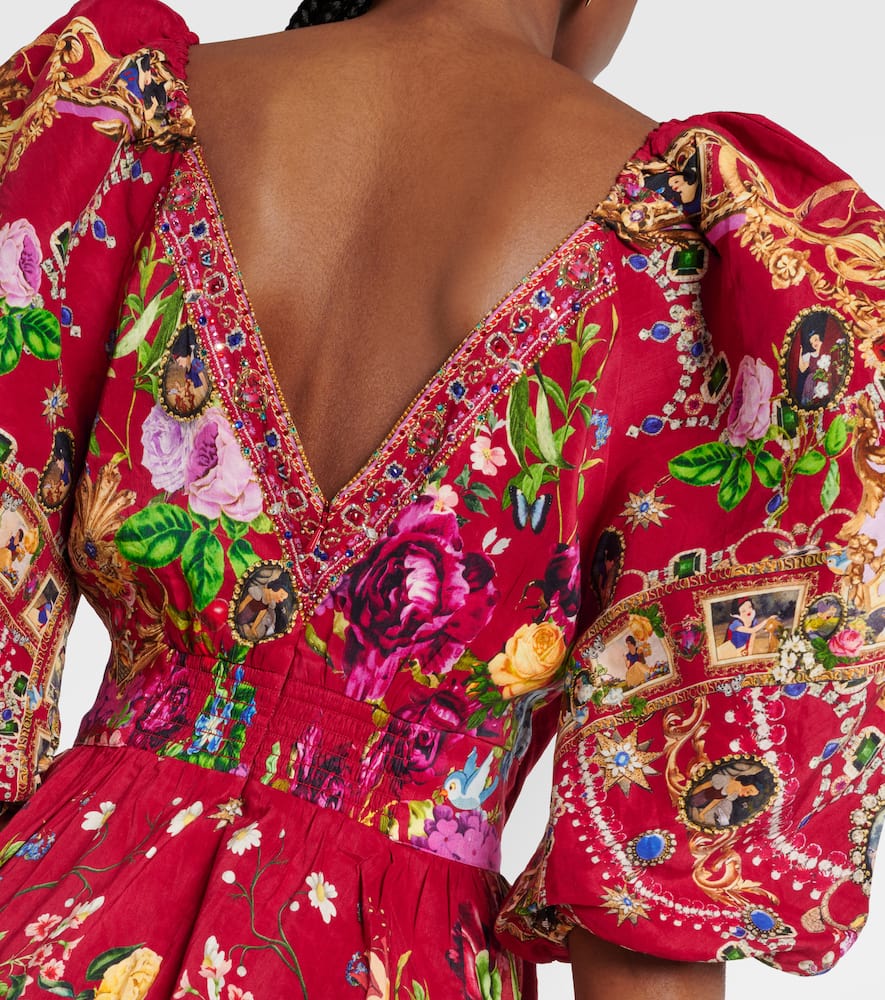 Shop Camilla X Disney Linen And Silk Minidress In Just One Bite, Snow