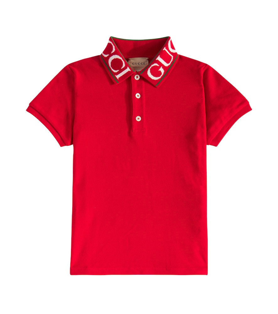 Gucci Kids Logo cotton-blend piqué polo shirt