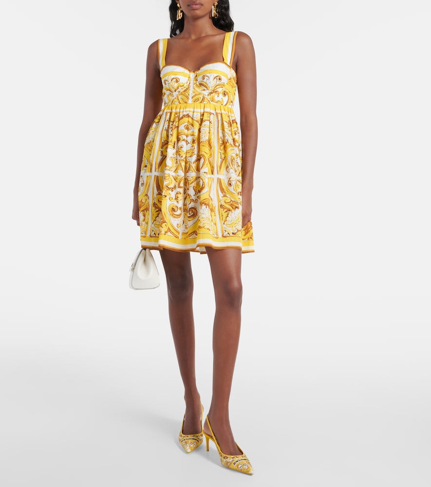  Dolce&gabbana Dolce&gabbana Minikleid Majolica Aus Baumwollpopeline 