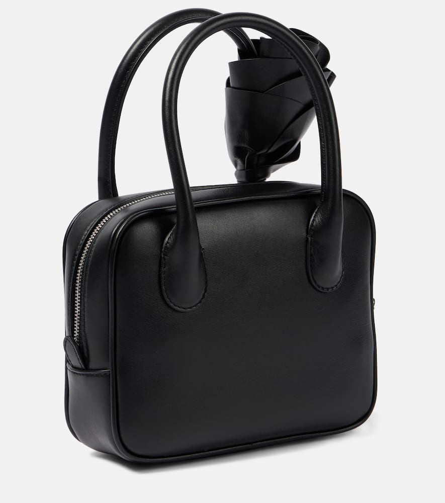 Magda Butrym Brigette Floral-appliqué Leather Tote Bag In Black