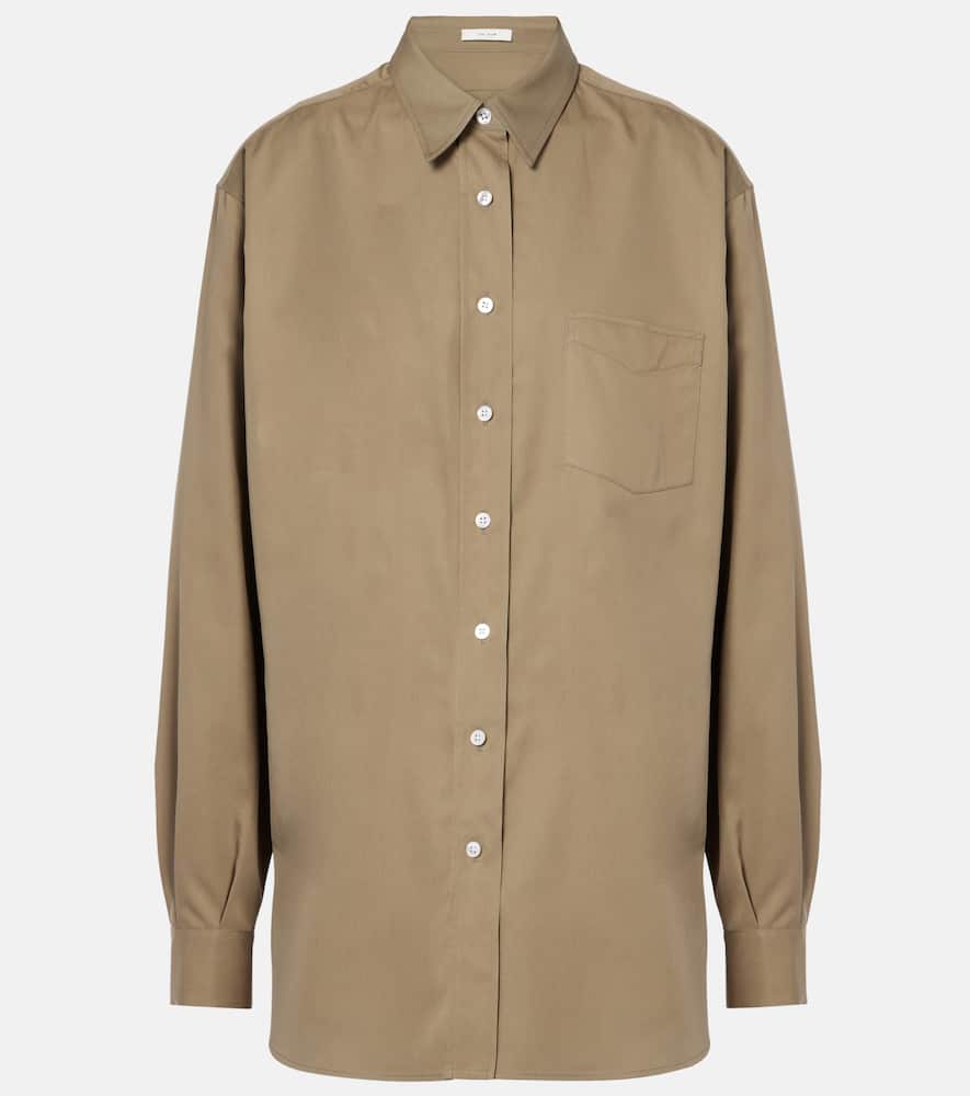 The Row Sveva Silk Shirt In Beige