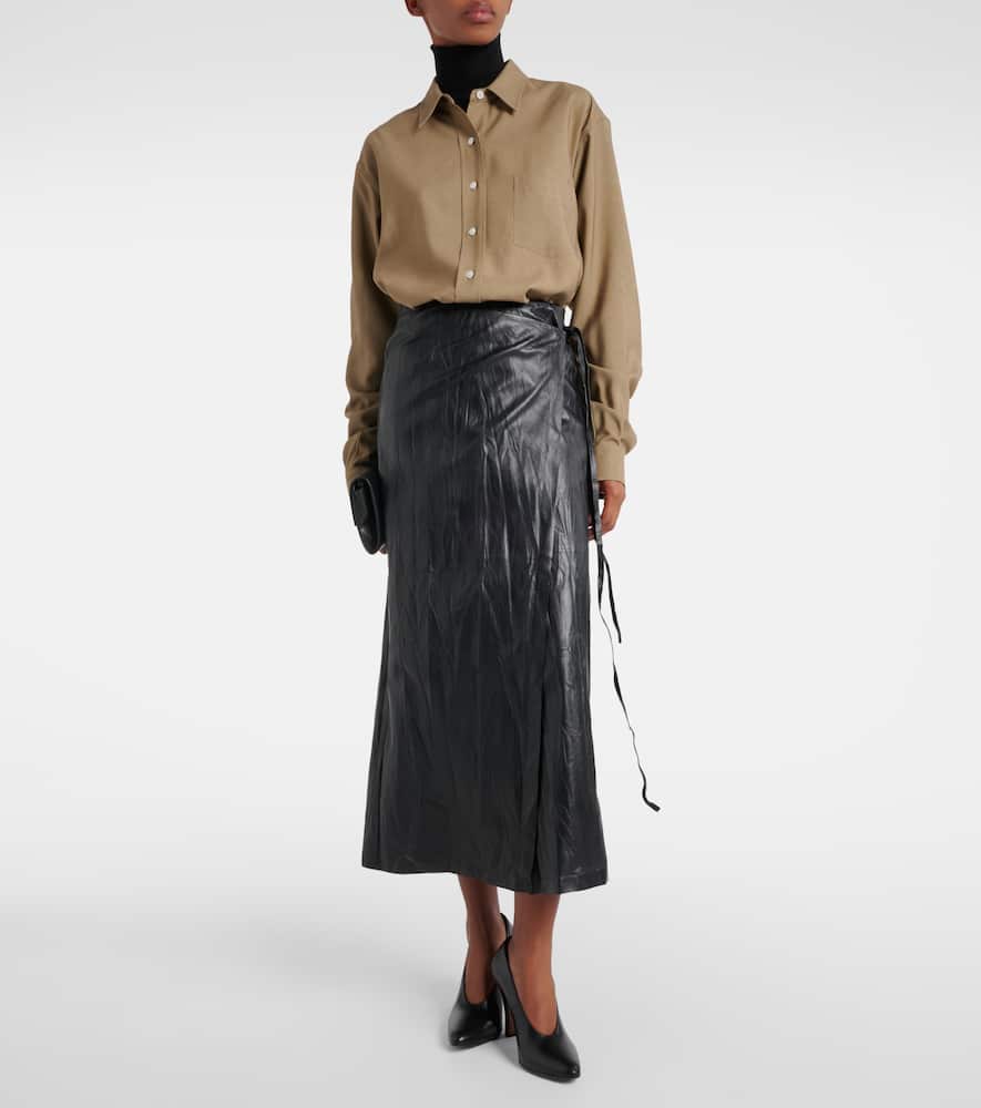The Row Sveva Silk Shirt In Beige