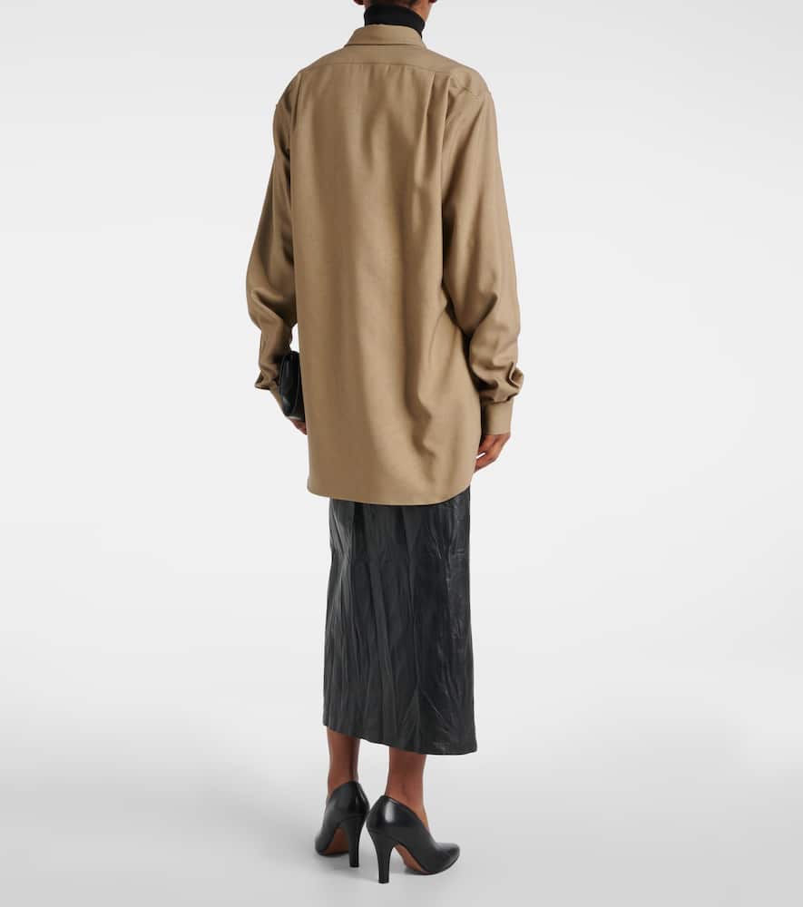 The Row Sveva Silk Shirt In Beige