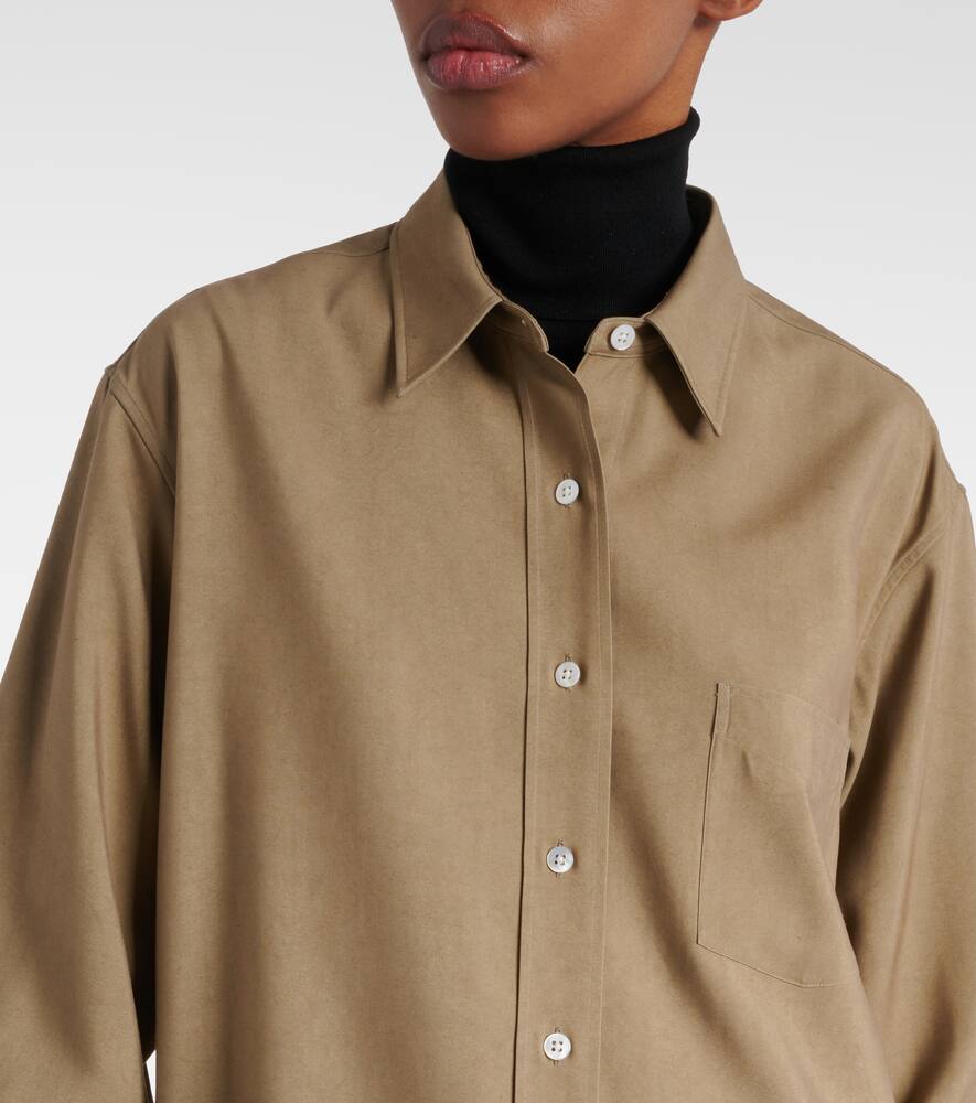 The Row Sveva Silk Shirt In Beige