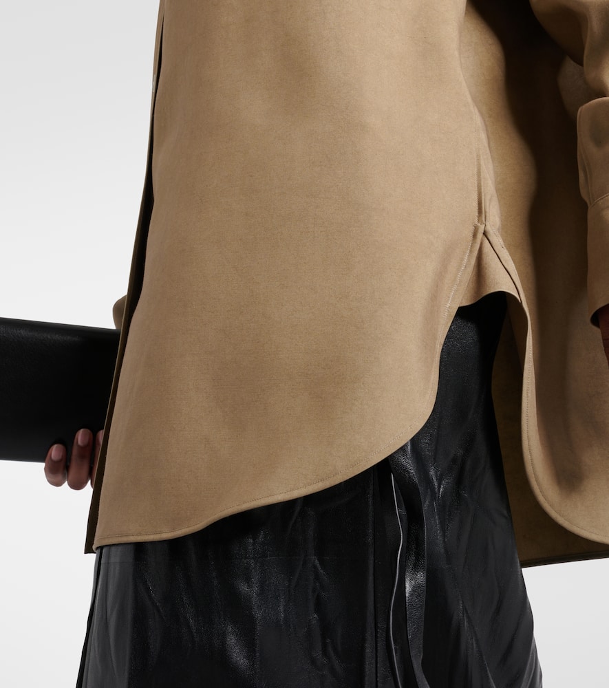 The Row Sveva Silk Shirt In Beige