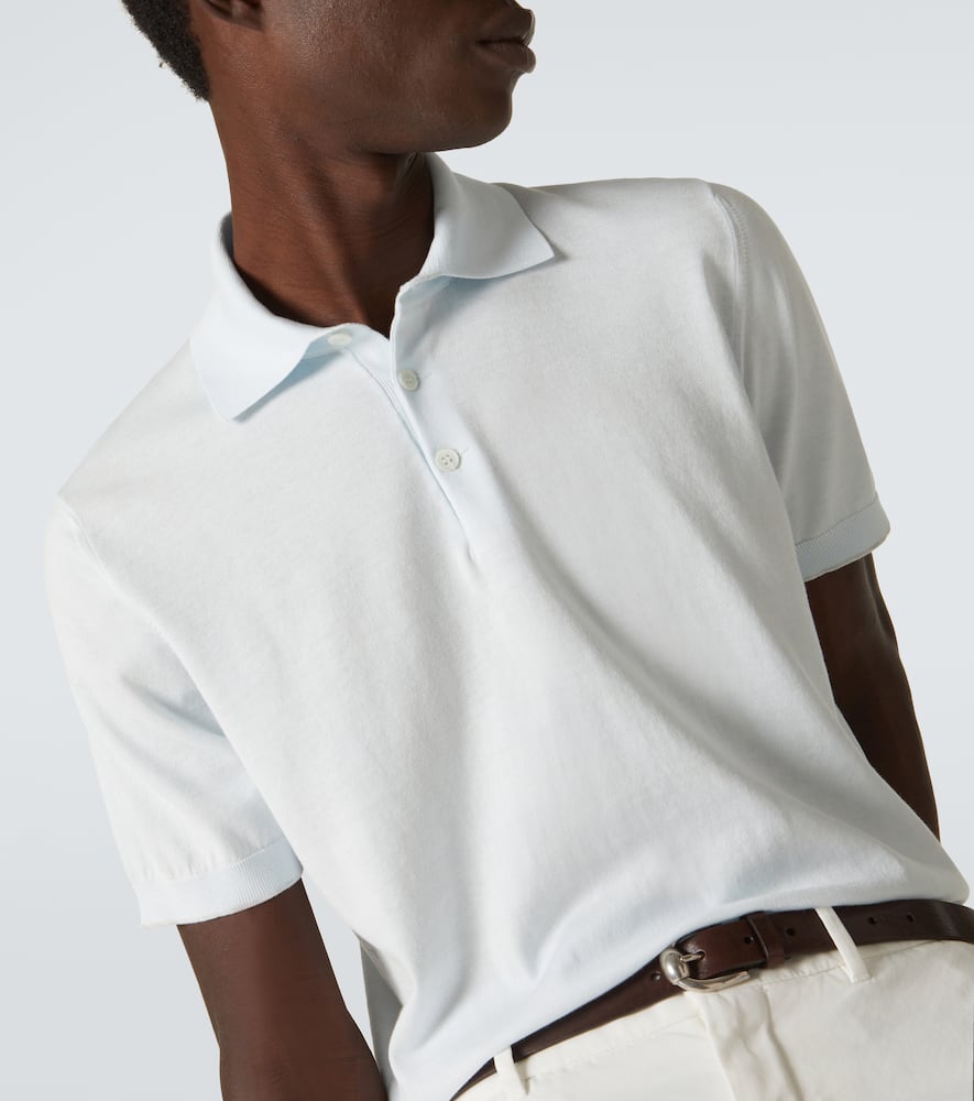 Brunello Cucinelli Cotton Polo Shirt In Blue