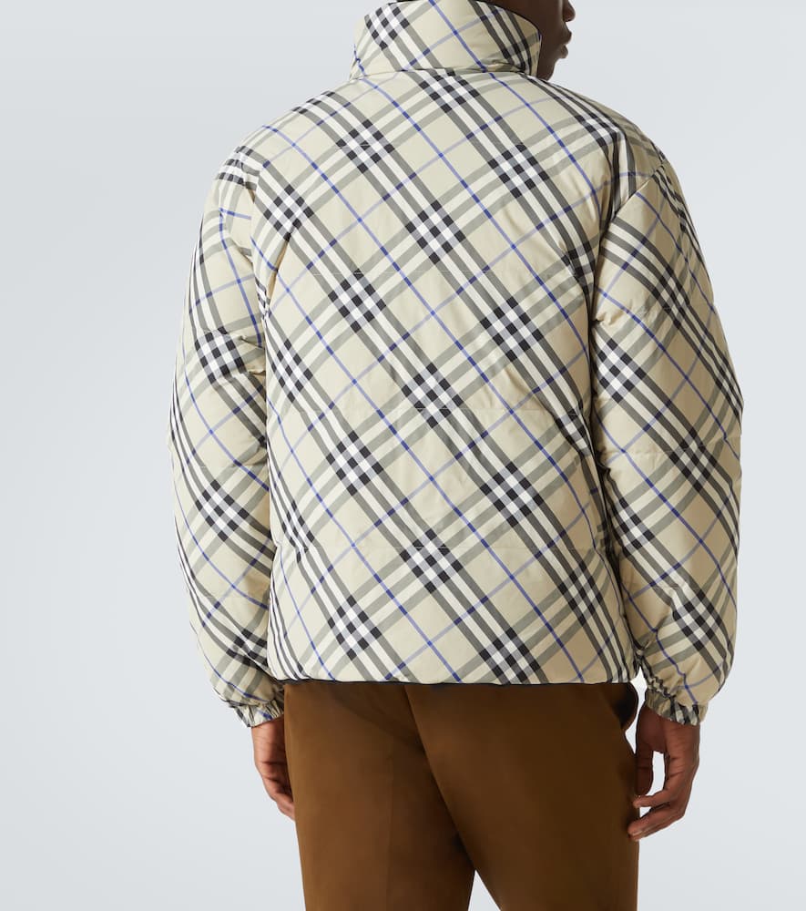 Burberry Reversible Check Snowdon Puffer Jacket In Beige