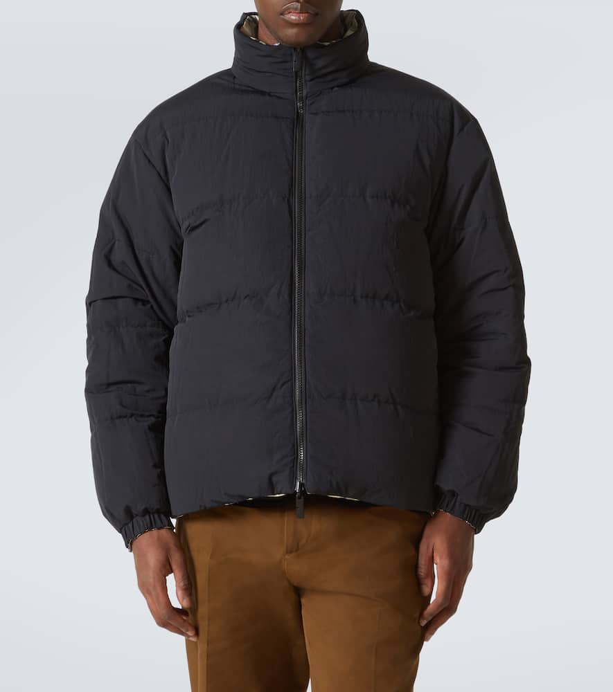 Burberry Reversible Check Snowdon Puffer Jacket In Beige