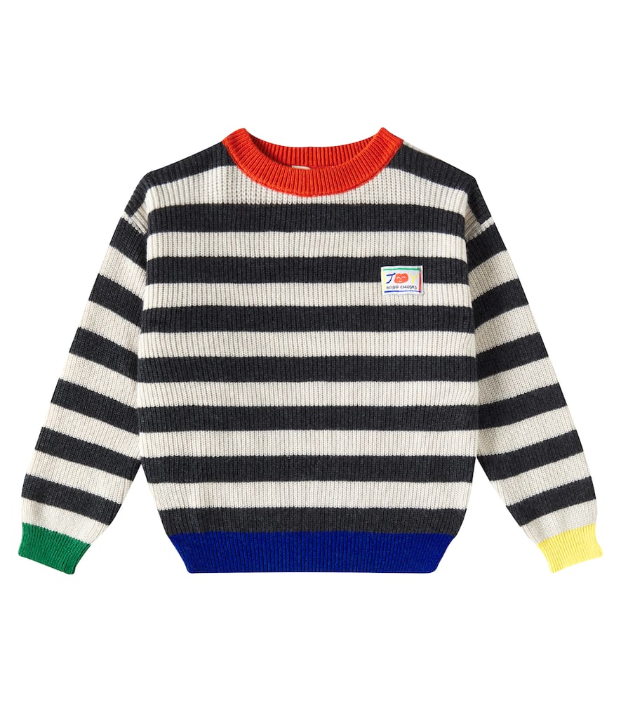 Bobo Choses Smiling Stripes Sweater In Multicolor