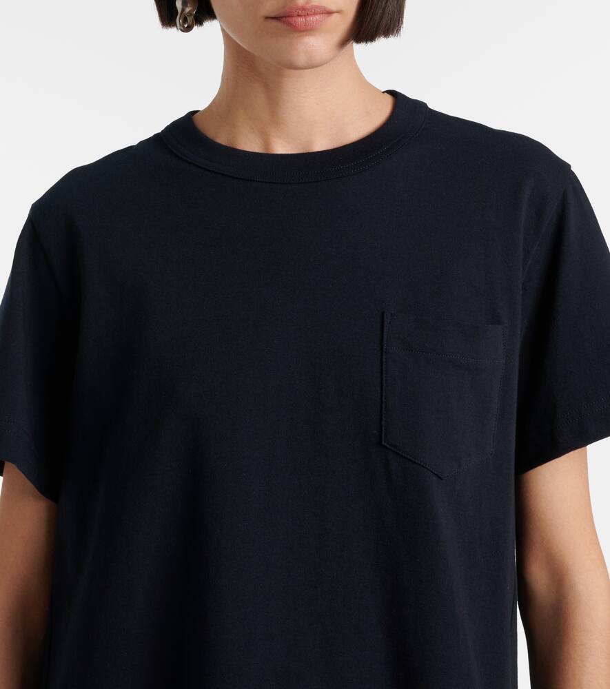 Sacai Paneled Cotton Jersey T-shirt Dress In Black