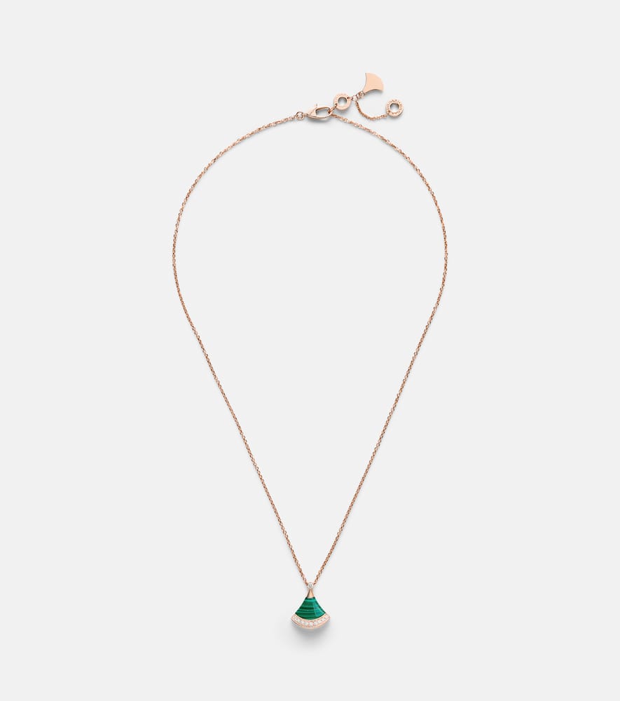 Bvlgari Divas' Dream 18kt rose gold necklace with diamonds and malachite