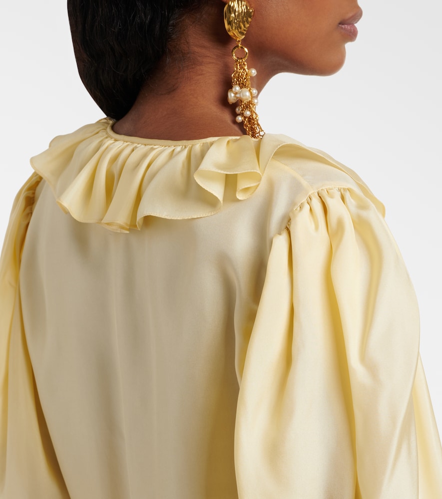  Chloe Chloé Blusa In Habutai Di Seta Con Volant 
