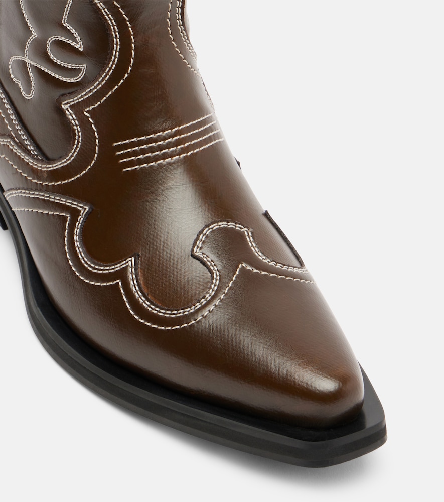  Ganni Ganni Mid Shaft Embroidered Cowboy Boots 