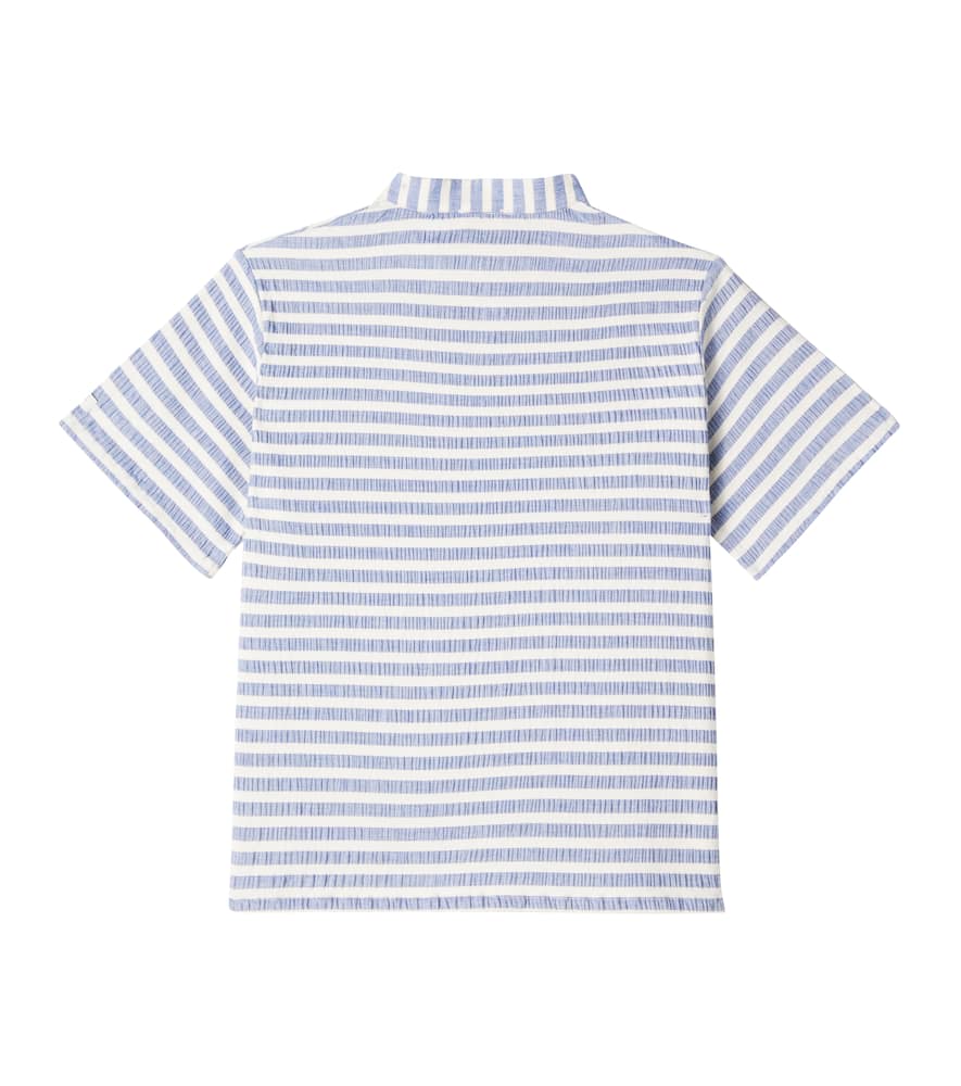 Donsje Ozion Striped Cotton-blend Shirt In Blue