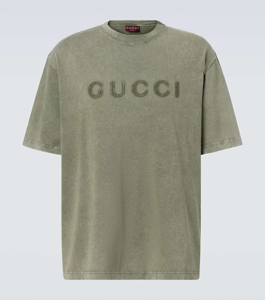 Distressed logo cotton T-shirt