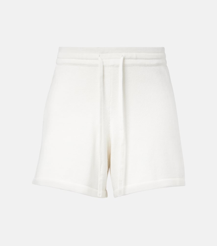 The Upside Lavalliere Rosie Knitted Cotton Shorts In White