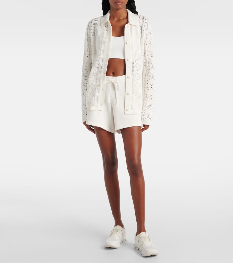 The Upside Lavalliere Rosie Knitted Cotton Shorts In White