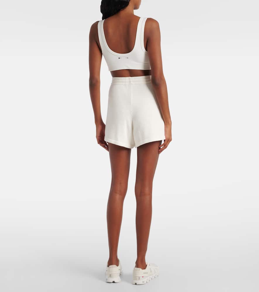 The Upside Lavalliere Rosie Knitted Cotton Shorts In White