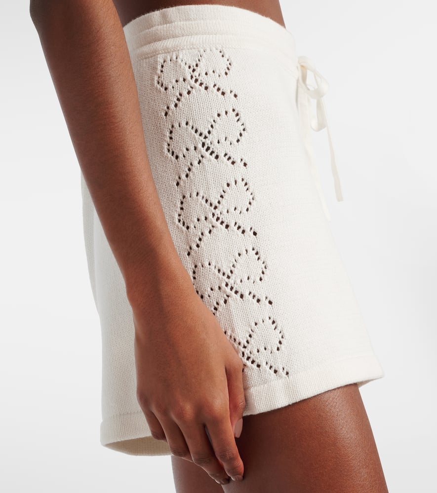 The Upside Lavalliere Rosie Knitted Cotton Shorts In White