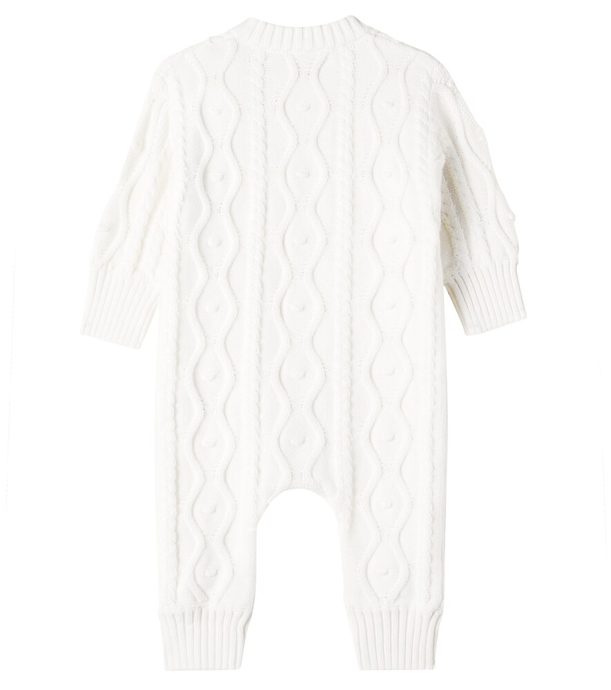  Mini Rodini Mini Rodini Baby Panda Cable-knit Cotton Onesie 