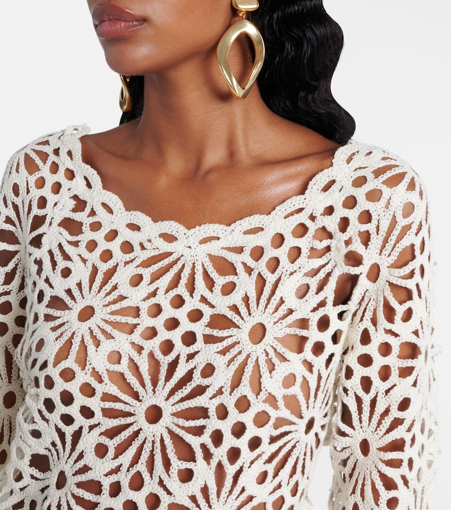 Norma Kamali Raglan Floral Lace Top