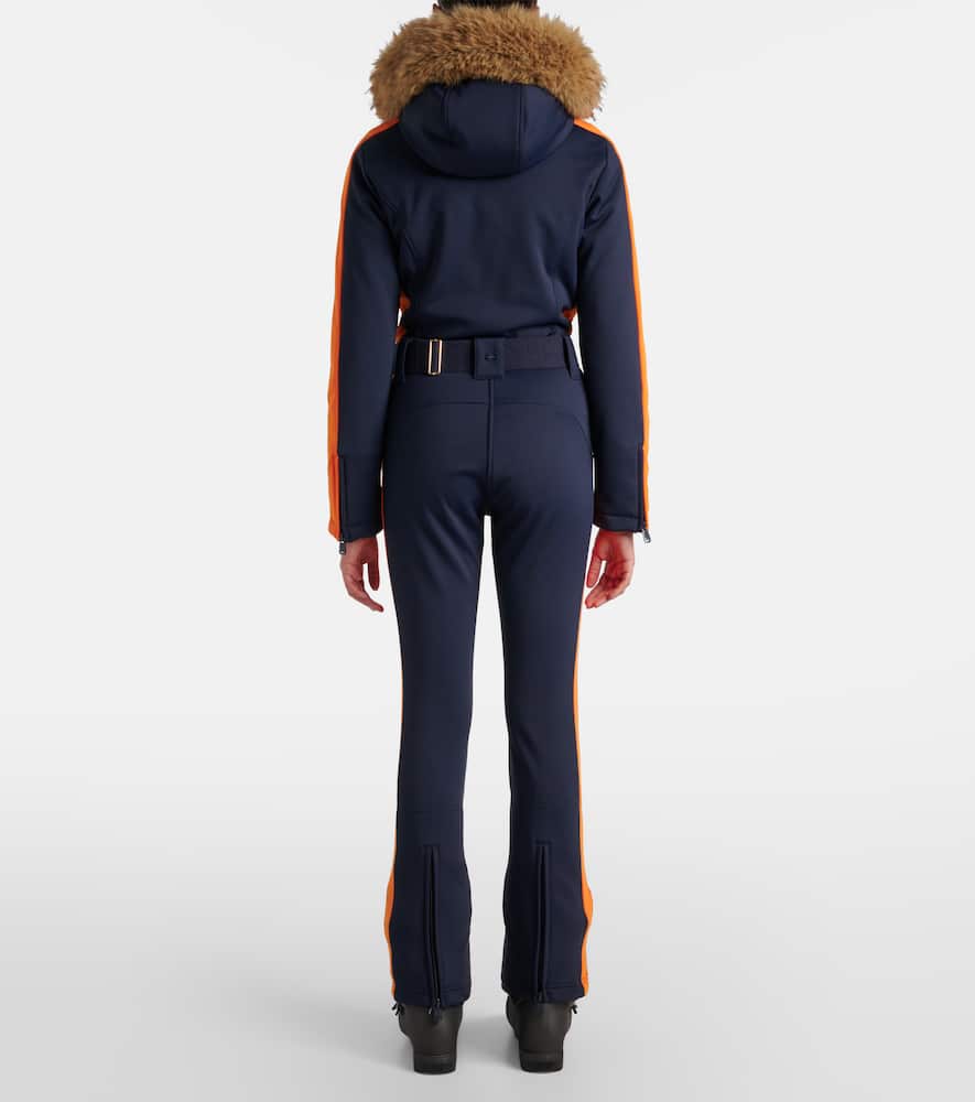 Goldbergh Suvi Faux Fur-trimmed Ski Jumpsuit In Blue