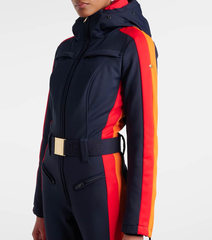Goldbergh Suvi Faux Fur-trimmed Ski Jumpsuit In Blue