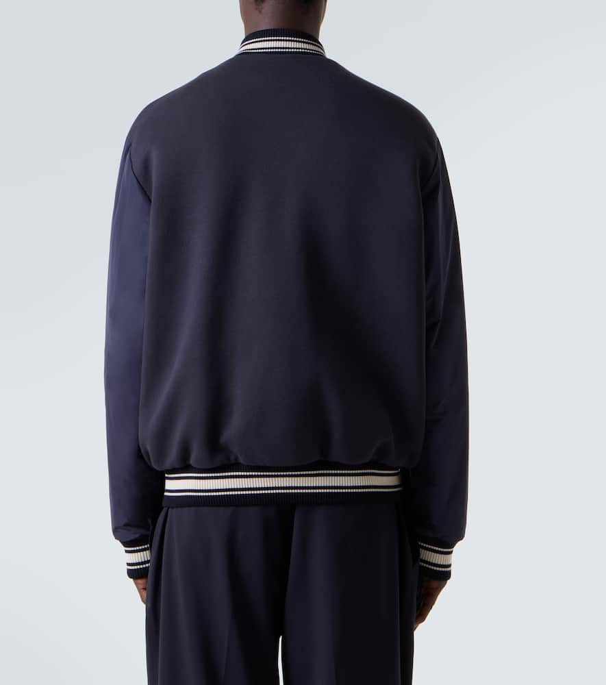 Moncler Ribbed Collar With Striped Details Jacket In Blue