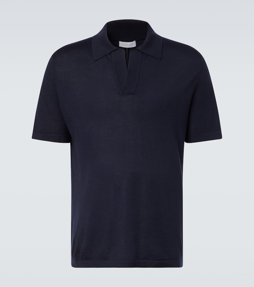 Gabriela Hearst Cashmere And Silk Polo Sweater In Blue