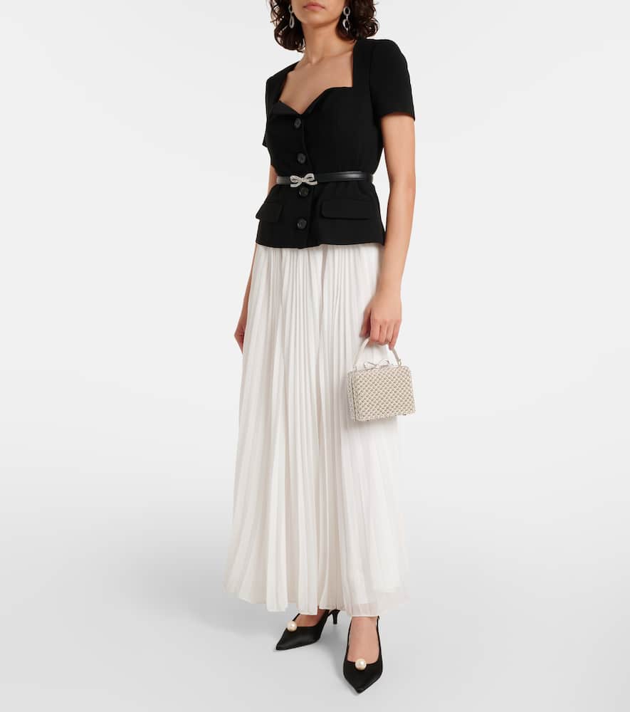 Self-portrait Micro Faux Pearls-embellished Clutch In White