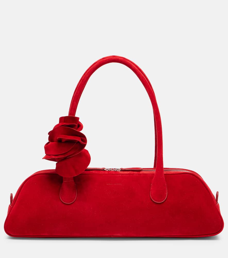Magda Butrym Brigitte Trapeze Suede Tote Bag In Red