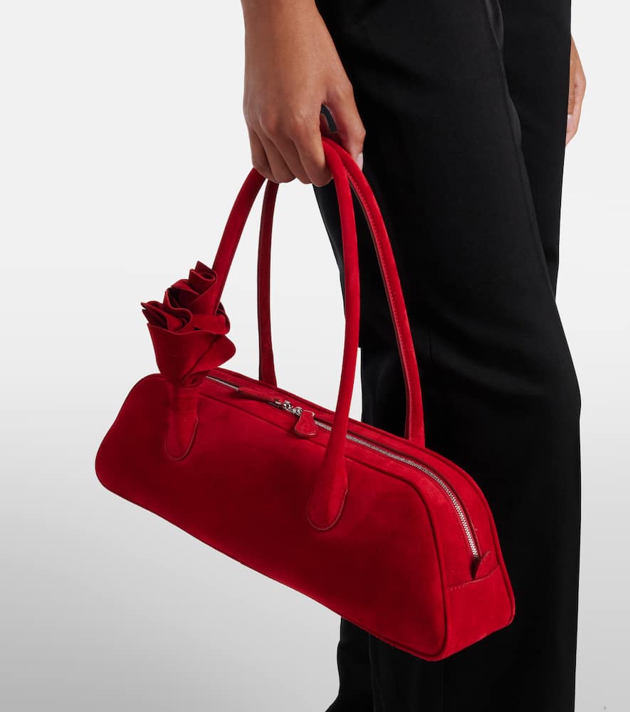Magda Butrym Brigitte Trapeze Suede Tote Bag In Red