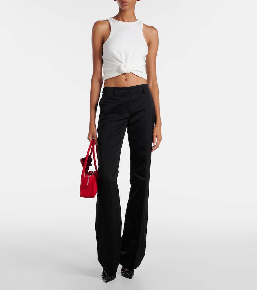 Magda Butrym Brigitte Trapeze Suede Tote Bag In Red