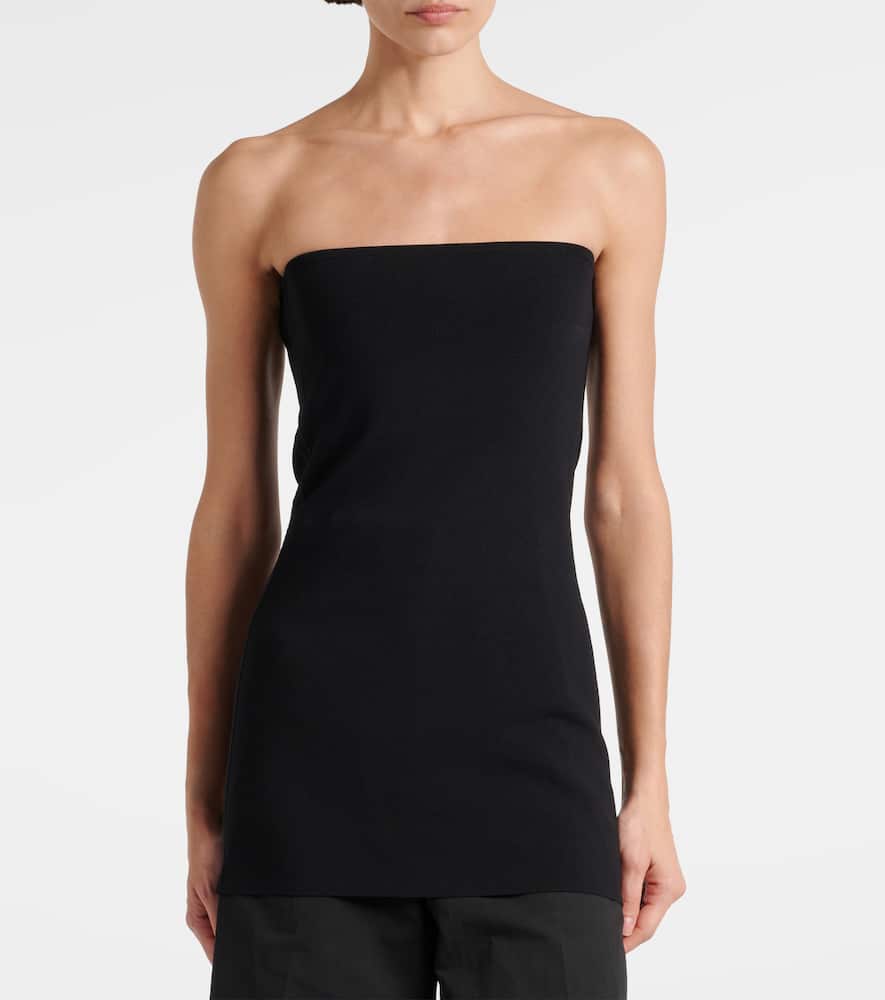 Totême Toteme Compact Knit Tube Top In Black