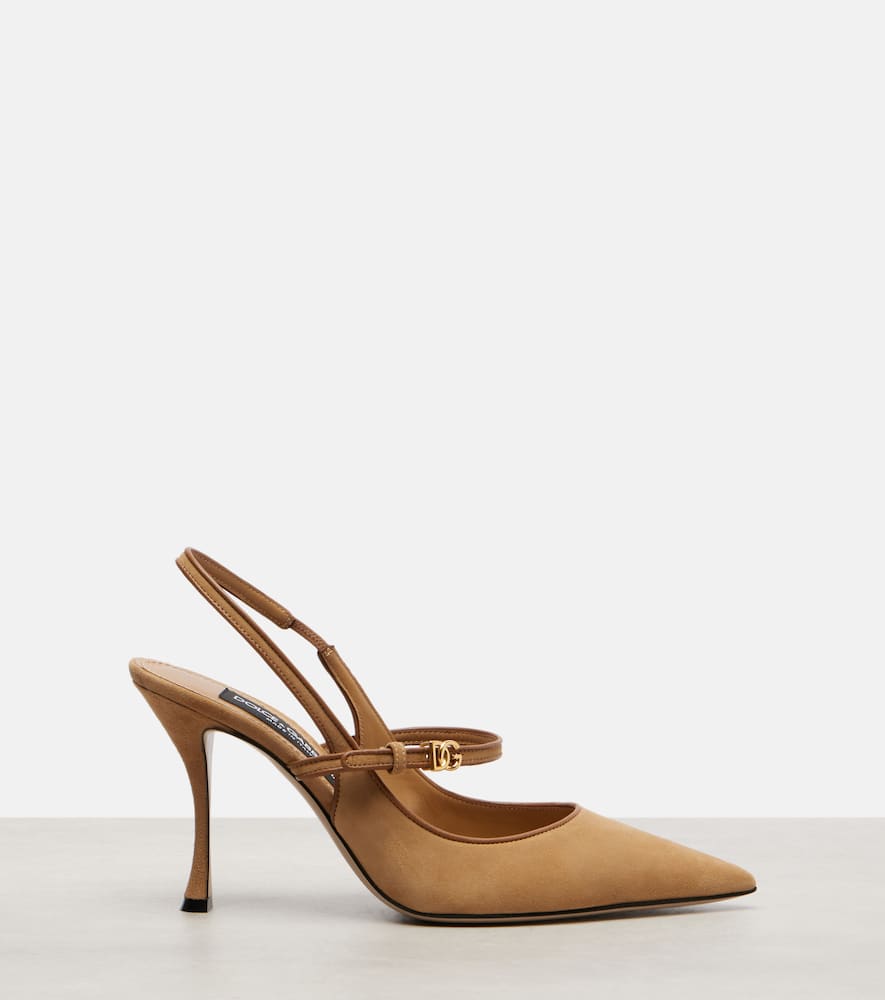 Dolce & Gabbana Stiletto Heel Slingback Pumps In Sand