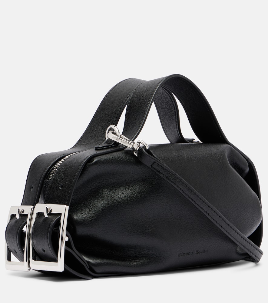 Simone Rocha Biker Belt Mini Leather Tote Bag In Black