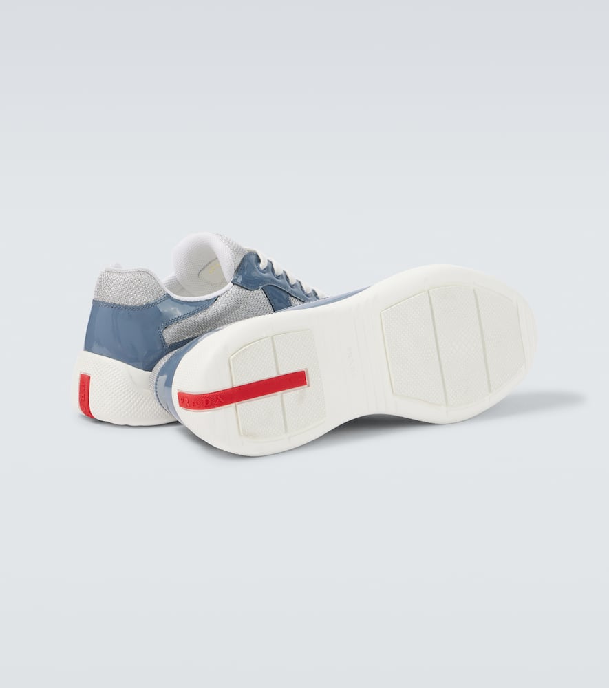 Prada America's Cup Panelled Sneakers In Blue