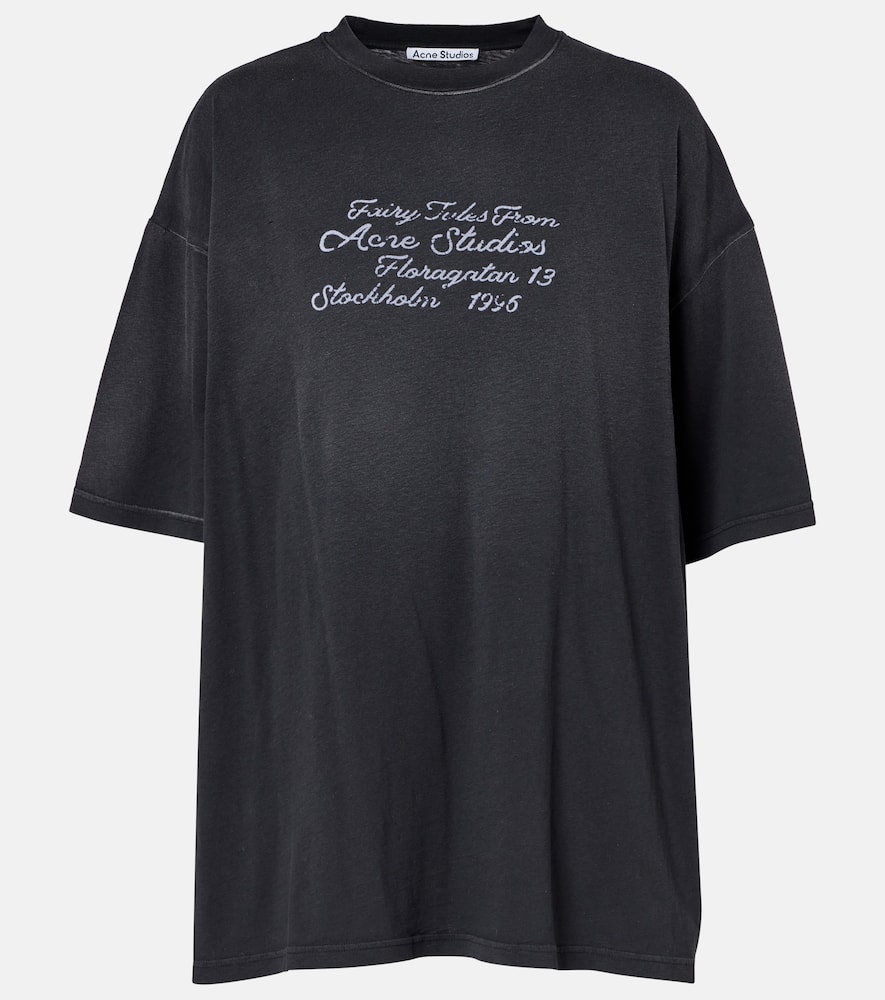Acne Studios Logo Cotton Jersey T-shirt In Blue
